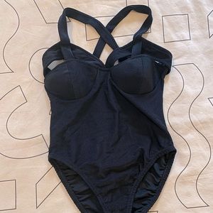 Vintage ribbed bustier bodysuit